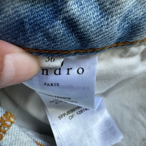 SANDRO Snow Washed Jeans Ankle Jeans Size FR 36 or US 2-4 - Picture 11 of 12